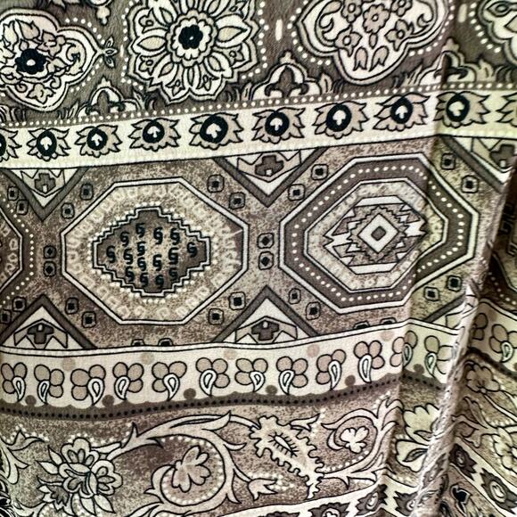 Talbots Women's 16 Vintage Label 100% Silk Tan & Brown One Button Blazer Jacket - Picture 5 of 9